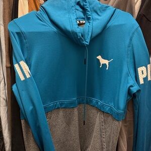 Victoria's Secret Blue and Gray Hoodie